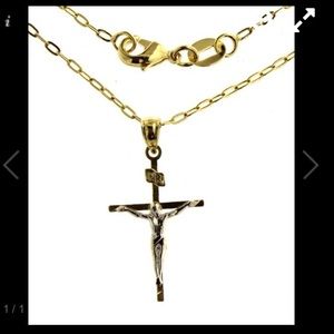 14KT GOLD CROSS NECKLACE 18”